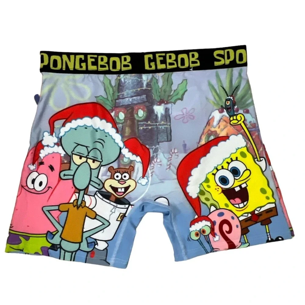 SPONGEBOB SQUAREPANTS Christmas BOXER BRIEF Men LARGE NWT